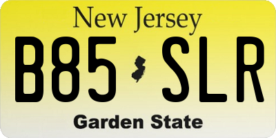 NJ license plate B85SLR