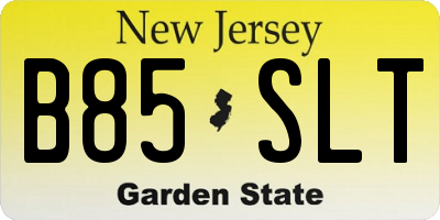 NJ license plate B85SLT
