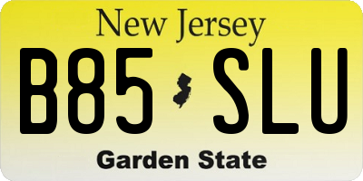 NJ license plate B85SLU