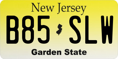 NJ license plate B85SLW
