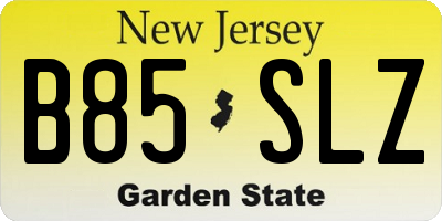 NJ license plate B85SLZ