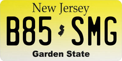 NJ license plate B85SMG