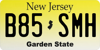 NJ license plate B85SMH