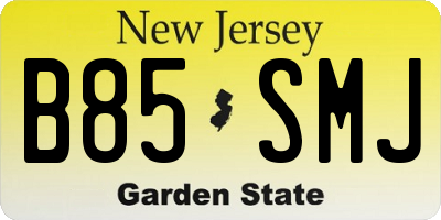 NJ license plate B85SMJ