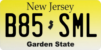 NJ license plate B85SML
