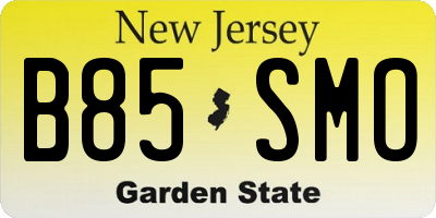 NJ license plate B85SMO