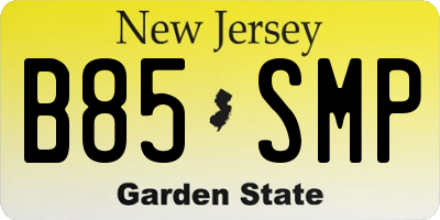 NJ license plate B85SMP