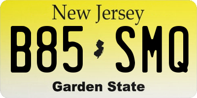 NJ license plate B85SMQ