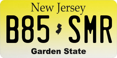 NJ license plate B85SMR
