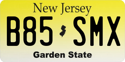 NJ license plate B85SMX
