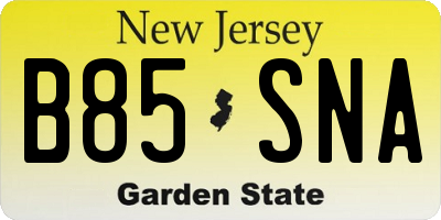 NJ license plate B85SNA
