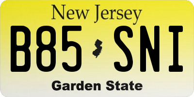 NJ license plate B85SNI