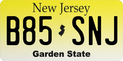 NJ license plate B85SNJ