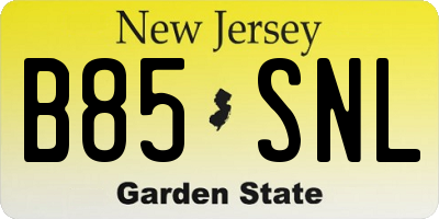 NJ license plate B85SNL