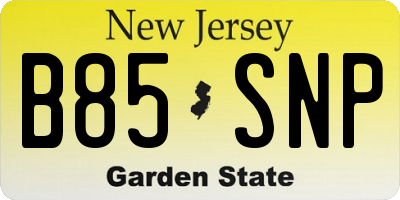 NJ license plate B85SNP