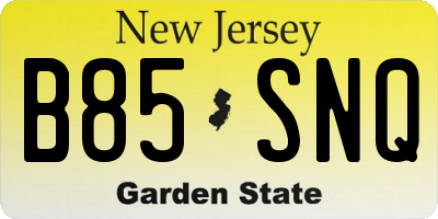 NJ license plate B85SNQ