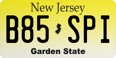 NJ license plate B85SPI