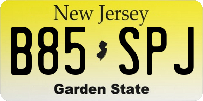NJ license plate B85SPJ