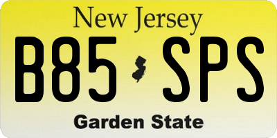 NJ license plate B85SPS