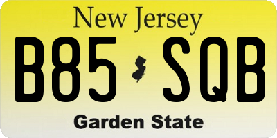 NJ license plate B85SQB