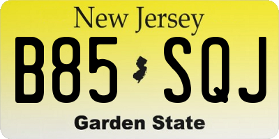 NJ license plate B85SQJ