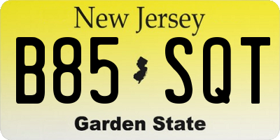 NJ license plate B85SQT