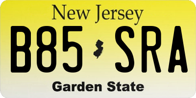 NJ license plate B85SRA