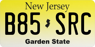 NJ license plate B85SRC
