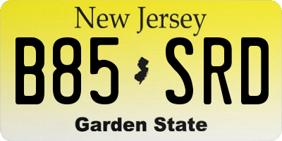 NJ license plate B85SRD