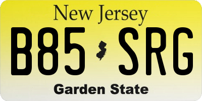 NJ license plate B85SRG