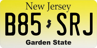 NJ license plate B85SRJ