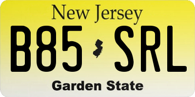 NJ license plate B85SRL
