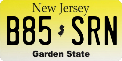 NJ license plate B85SRN