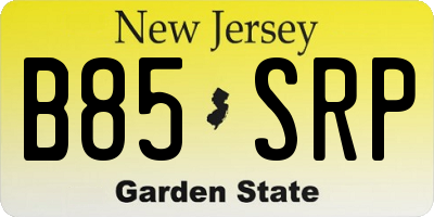 NJ license plate B85SRP