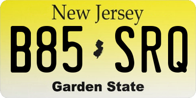 NJ license plate B85SRQ