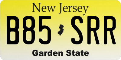 NJ license plate B85SRR