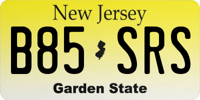 NJ license plate B85SRS