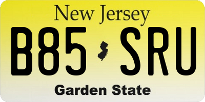 NJ license plate B85SRU