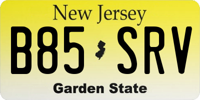 NJ license plate B85SRV