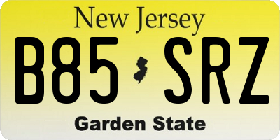 NJ license plate B85SRZ