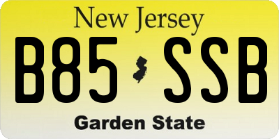 NJ license plate B85SSB