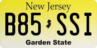 NJ license plate B85SSI