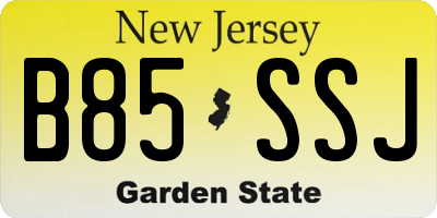 NJ license plate B85SSJ