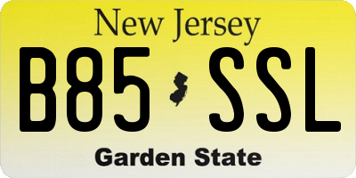 NJ license plate B85SSL