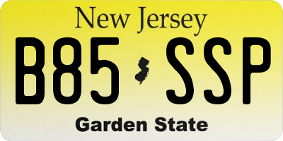 NJ license plate B85SSP