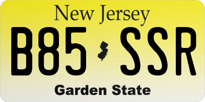 NJ license plate B85SSR