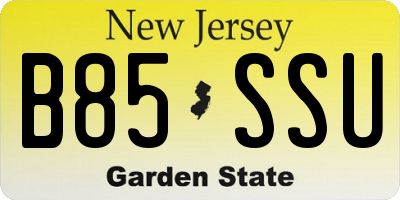 NJ license plate B85SSU