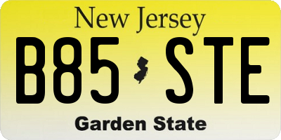 NJ license plate B85STE