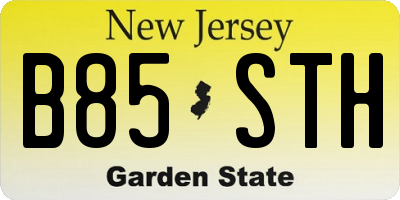NJ license plate B85STH