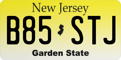 NJ license plate B85STJ
